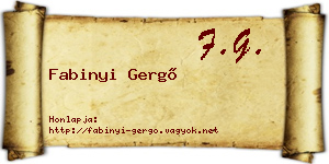 Fabinyi Gergő névjegykártya