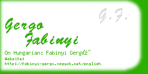 gergo fabinyi business card